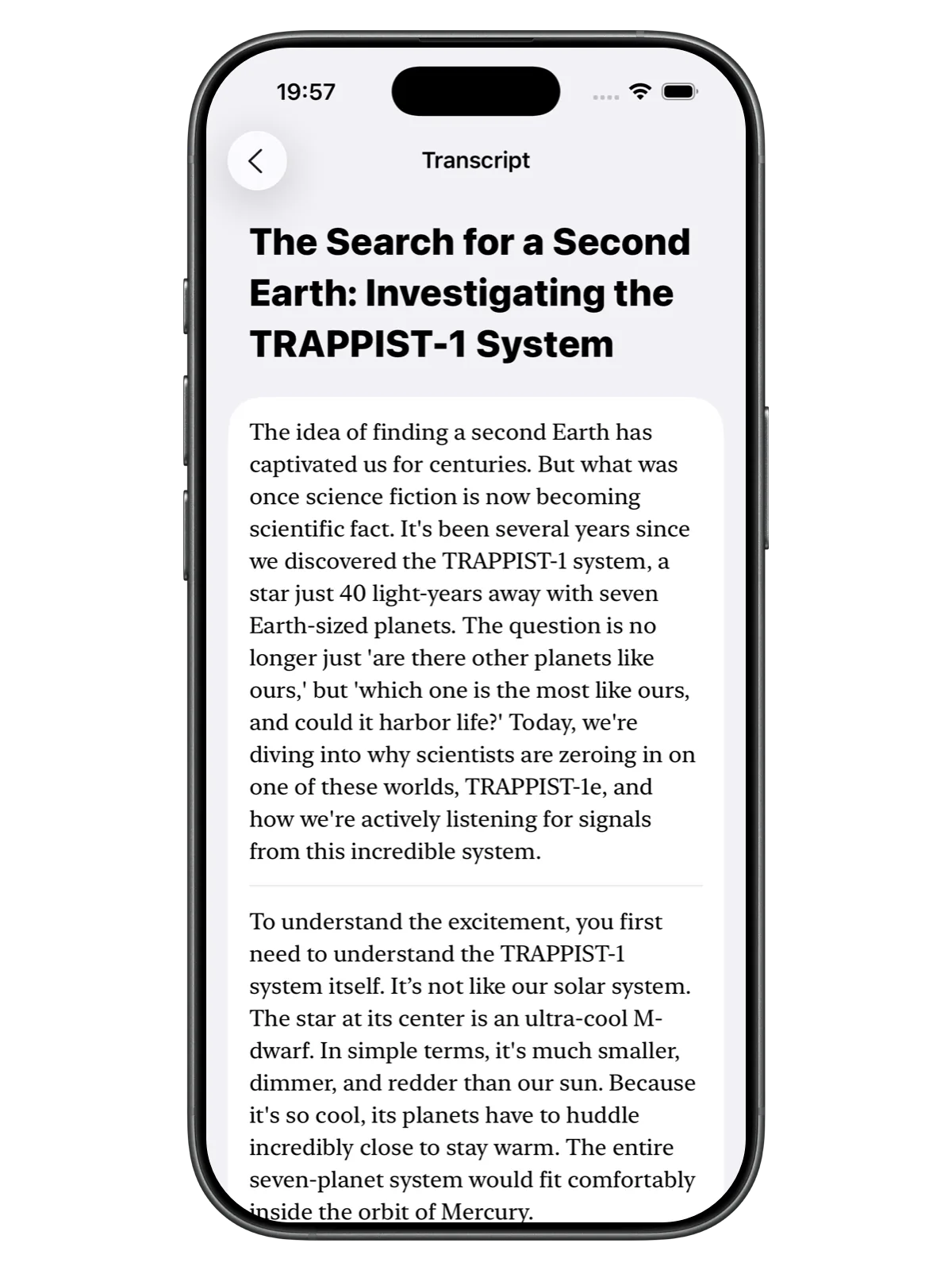 Transcripts and Search